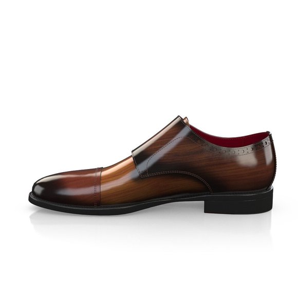 Bashwood Handmade Brown Double Monk Leather Shoes For Men main image 4